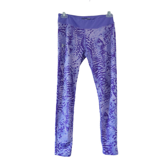 Under Armour HeatGear Girls Fitted Legging Youth Large Purple - Picture 1 of 4
